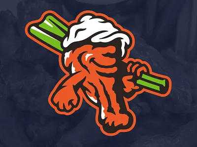 Wing Batter Batter branding celery clink room hat logo hot wings logo design sports branding sports logo wings