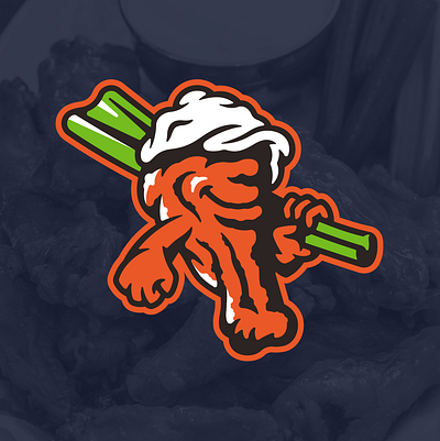 Wing Batter Batter branding celery clink room hat logo hot wings logo design sports branding sports logo wings