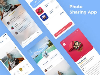 Photo Sharing App app branding design landing page photo ui ux