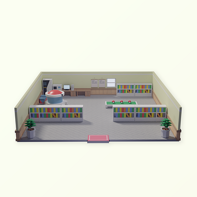 Prof. Oak Lab 3D 3d b3d blender illustration isometric lab low poly nintendo oak pokemon prof