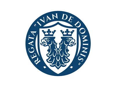 Regata Ivan de Dominis circular logo coat of arms crest logo crown crowned eagle logo eagle logo eagles head logo eagles logo heraldry modern crest modern heraldry regatta royal sea shield logo simple eagle logo t shirt two headed eagle vintage logo