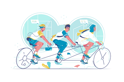 By bike app background branding business cartoon design flat icon illustration internet logo man person technology ui ux vector woman