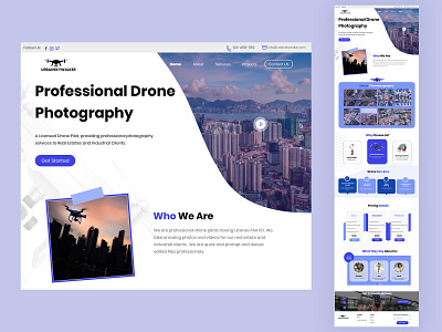 Drone Photography Landing Page Design drone photography landing page design landing page ui photography ui ux wedding photography