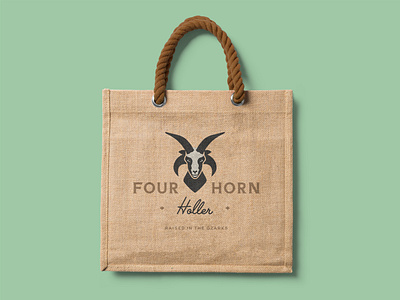 Four Horn Holler: Branding System applications brand identity branding business cards color design icon logo logos merchandise print materials ram rustic sheep system type typography vector