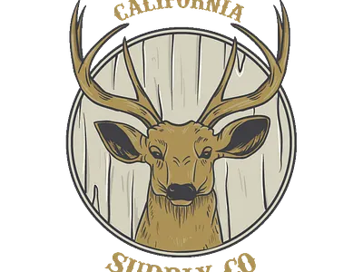 Deer California Logo Design californis deer graphic design logo tshirt design