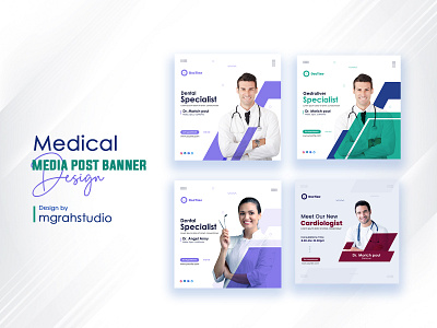 Medical social media post design pack banner pack doctor ads pack doctor banner doctor post doctor web ads facebook ads instagram post media post medical post medical social media minimal banner social media social media kits web banner