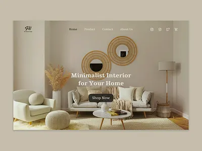 Interior Web Design 3d animation best branding clean creative design flat graphic design home illustration interior design logo motion graphics ui uiux web design website design