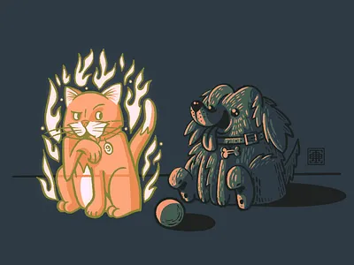 Inktober 2021: Spirit 9 lives artist artwork cat cute dog doggo doggy ghost illustration illustrator inktober kitten kitty puppy spirit spooky