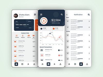 Financial Mobile App Screen app app ui banking app credit card dashboard finance graphic design interface minimal mobile mobile app design ui ui ux designer user interface ux design website