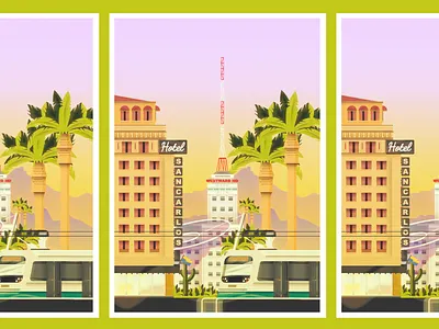 Hotel San Carlos Series, Phoenix Arizona arizona az cactus city downtown hot illustration phoenix phx