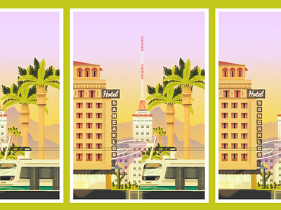 Hotel San Carlos Series, Phoenix Arizona arizona az cactus city downtown hot illustration phoenix phx