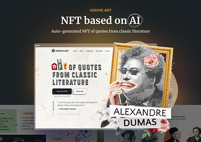 AiBook - NFTs based on AI ai classic collage literature nft product design ui ux website