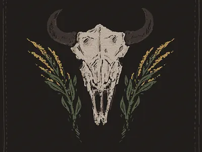 Spirit of the Plains bison buffalo design drawing great plains hand drawn illustration joe horacek little mountain print shoppe midwest procreate roam sketch skull