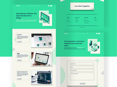 Garibet | Digital Agency | Services & Contact Us agency background branding design digital digital agency freelance graphic design green landing page modern design retro modern soft color studio trend design ui ux vector vintage modern website