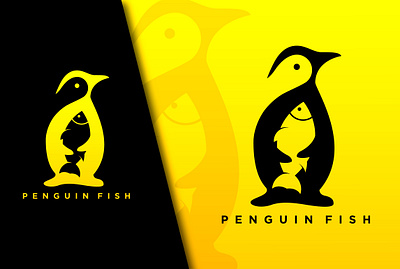 Penguin Fish Logo Design 3d books branding design graphic design illustration logo logo art logo design logo designs minimal minimalist logo motion graphics ui