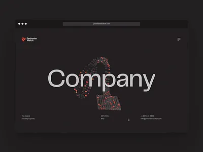PerimeterWatch - Company Page 3d animation cybersecurity design tech typography ui ux web website