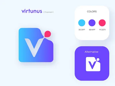 Virtunus Proposed Logo branding design happy illustration logo ui vector