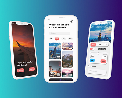 Travel Apps 1 3d app branding holiday islam mockup muslim news news app photo plane pray project simple smart travel ui ux