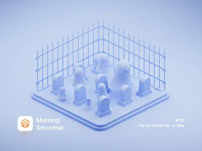 Family Gathering - In Clay 3d blender blender3d clay claymation clayrender diorama ghost ghosts grave graveyard halloween horror illustration isometric isometric illustration scary spooky