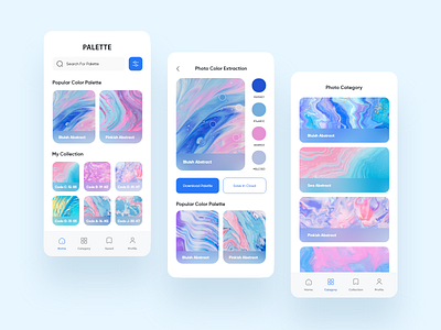 Palette app blur color ectraction color palatte palatte photo productdesign uiux