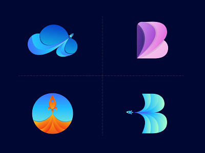 logo collection abstract logo app logo b logo b rocket logo best logo designer brand identity branding cloud rocket logo creative logo design flat logo letter logo logo and branding logo design logo mark minimal logo minimalist logo modern letter logo rocket logo