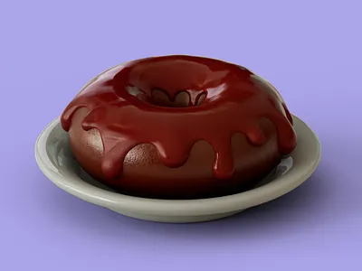 3D Chocolate Doughnut 3d 3d art chocolate doughnut food graphic design icon illustration