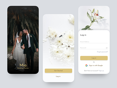 Wedding Planner app (Login) app branding design figma illustration minimal ui ux wedding white