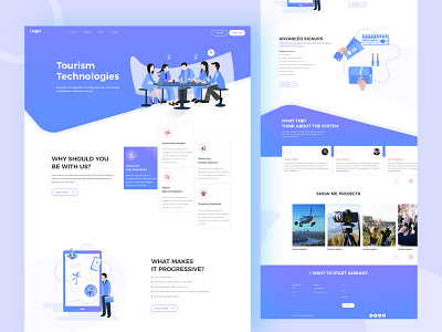 Tourism Technologies Landing Page clean design creative graphic design illustration illustration web design landing page ui ux design web design website design