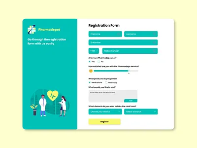 Pharmadepot registration form design designer form illustration logo mac medications pharmacy register registration registrationform ui uidesigner uiux uiuxdesign uiuxdesigner ux web webdesign windows