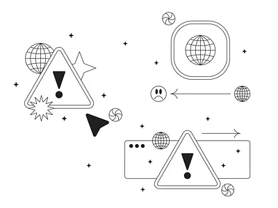 Error illustrations from Tokyo Illustrations 2.0 ⛩ 404 atention connect design digital error illustration kapustin linear loading outline tokyo vector wifi