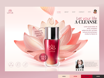 Moisture Serum Product Landing Page UI beautiful beauty cream landing landing page new serum uiux web website