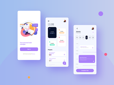 Task Manager android app application clean color design interface ios ios app mobile apps ui uiux user interface ux