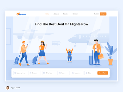 Easy Flight - Booking flights website airport booking design dribbble flights illustration vector web website