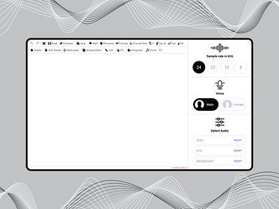 SSML Editor - App Design app audio editor minimal narrator ssml ui