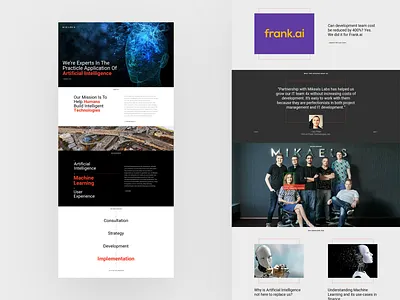 Mikaels ai artificial intelligence blog design graphic design home page landing page minimal website