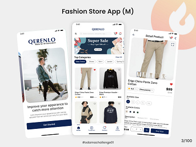 #UIChallenge - Qerenlo Fashion Store App cool ui design design challenge detail product fashion app fashion marketplace figma homescreen splash screen ui ui design ui design challenge