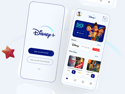 Disney+ App Redesign (Free Download) 3d animation branding design disney app redesign free graphic design illustration logo mobile design motion graphics ui ui design ui kits uidesign uiux user experience user interface design userinterface