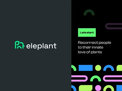 Eleplant Branding animal branding clever corporate crop elephant geometry greenery happy leaf logo mark minimal nature plant playful positive sun vibrant wild
