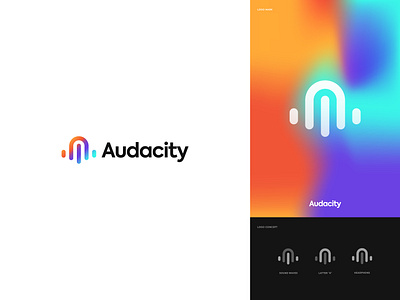 Audacity Logo Redesign audacity logo redesign brand identity branding colors graphic design holographic icon logo logo colors logo mark logo redesign logodesign modern modern logo rebranding sound logo web design