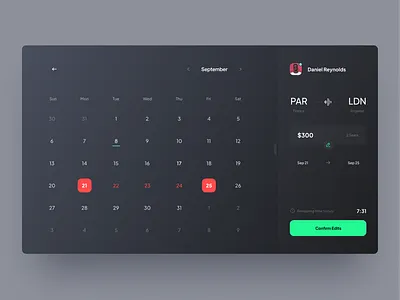 T-Ket app (Calendar view) appdesign calendar concept design minimal ticket ticket app travel travel app ui uidesign userinterface web