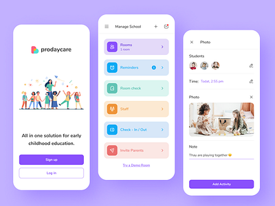 Daycare Center - Mobile App child care child education childcare clid daycare daycare center education hafiz hafiz rana mobile mobile app mobile design school school management ui ux