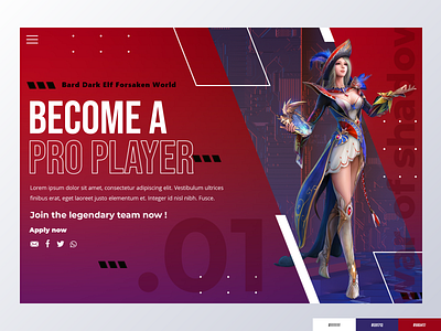 Forsaken World Game Landing [age color palette dark elf design elf forsaken world game hiring landing page new pro gamer pro player team team play uiux war of shadow web website