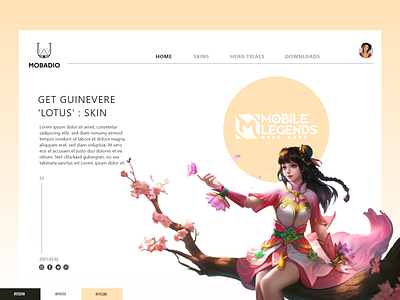 Mobile Legends Bang Bang Landing Page bang bang color palette design download game gamer landing page lotus moba mobile legend new play skin ui uiux website