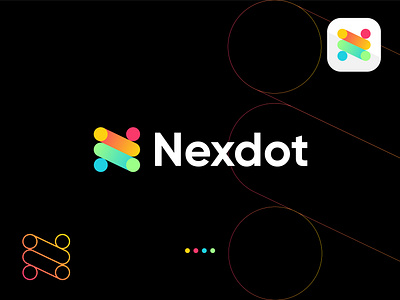 Nexdot Logo Design | N+Dots abstract abstract logo agency brand identity branding colorful colorful logo creative dot flat gradient logo icon letter logo logo design mark modern logo n logo symbol technology vector