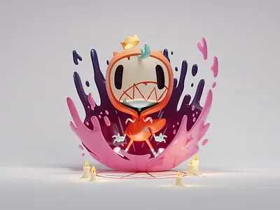 Little Possessed Dude 3d b3d blender cute doodle halloween illustration possessed render
