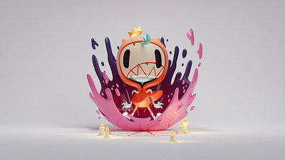 Little Possessed Dude 3d b3d blender cute doodle halloween illustration possessed render