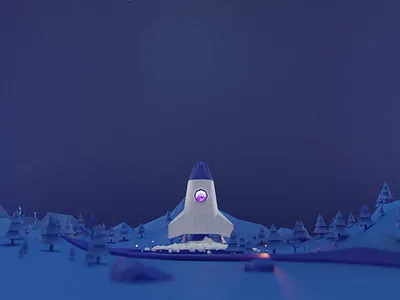 A bit of motion design for the cover of the article 3d after effects animated animation blender branding clouds design gif graphic design illustration motion graphics rocket video