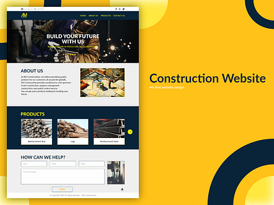 Construction Website Design adobe xd design ui website