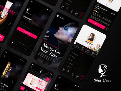 Beauty Product Shop App - Black android mobile animation app app design beauty beauty product black cosmetics cosmetics product ecommerce app design graphic design interface ios app minimal mobile app motion motion graphics natural product design ui ux