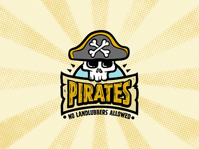 Pirates - logo concept branding caribbean cartoon funny illustrated jolly roger logo logo design ocean pirate playful sailing sea skull summer